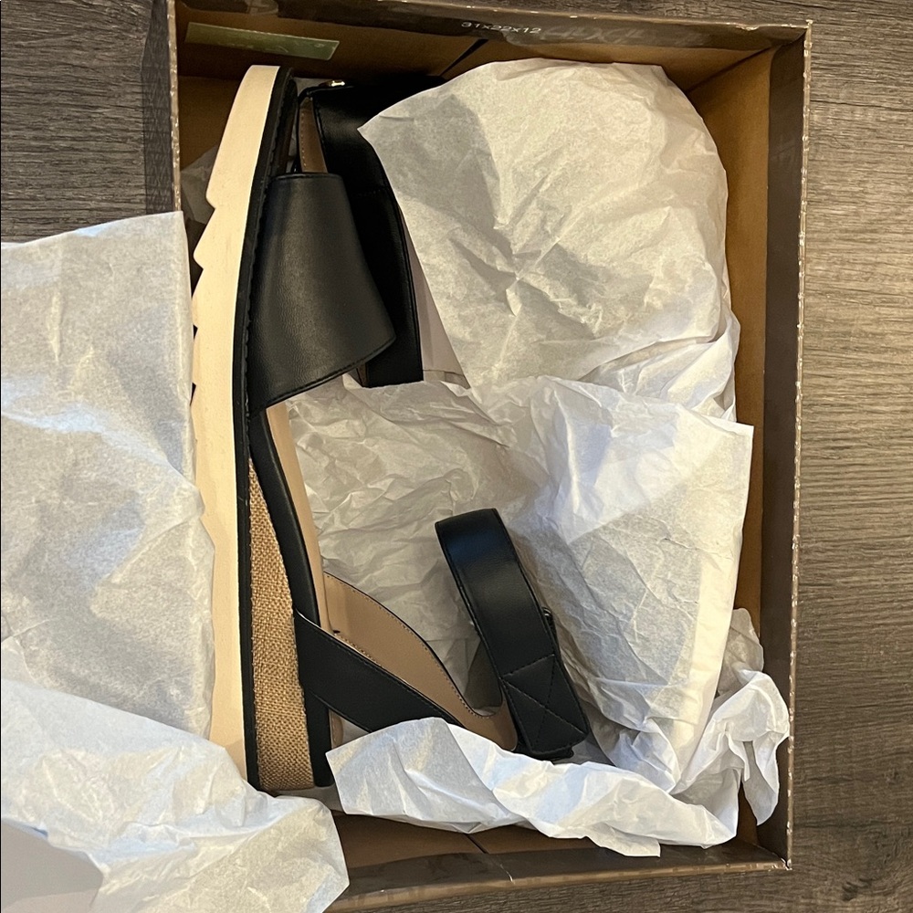 Giani Bernini Black and Tan Sandals
